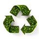 A,Symbol,Of,Waste,Recycling,With,Green,Leaves.,Environmental,Protection